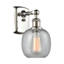 Belfast Sconce shown in the Polished Nickel finish with a Seedy shade