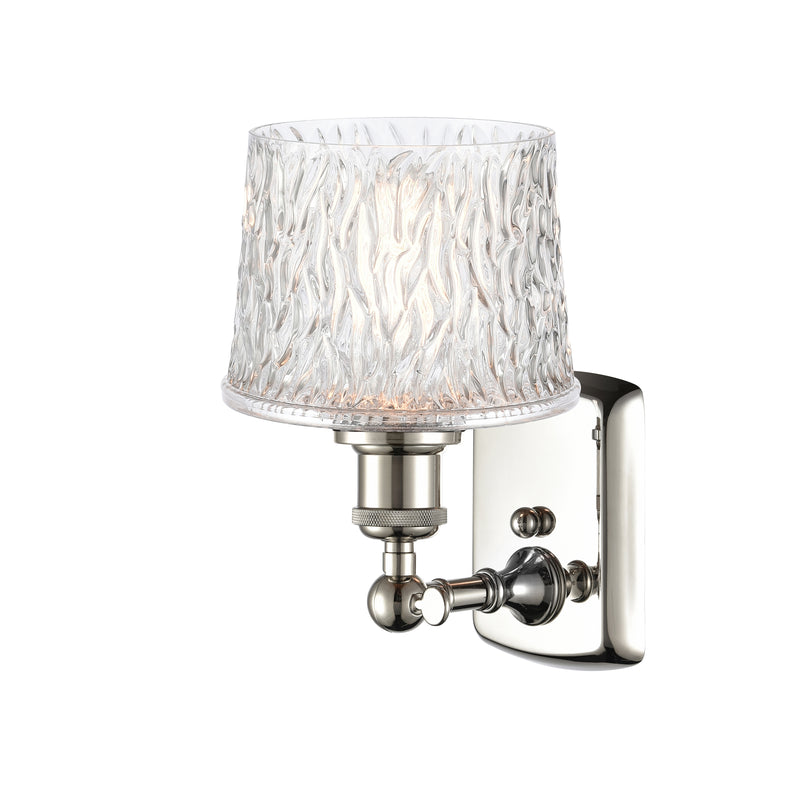 Niagra Sconce shown in the Polished Nickel finish with a Clear shade