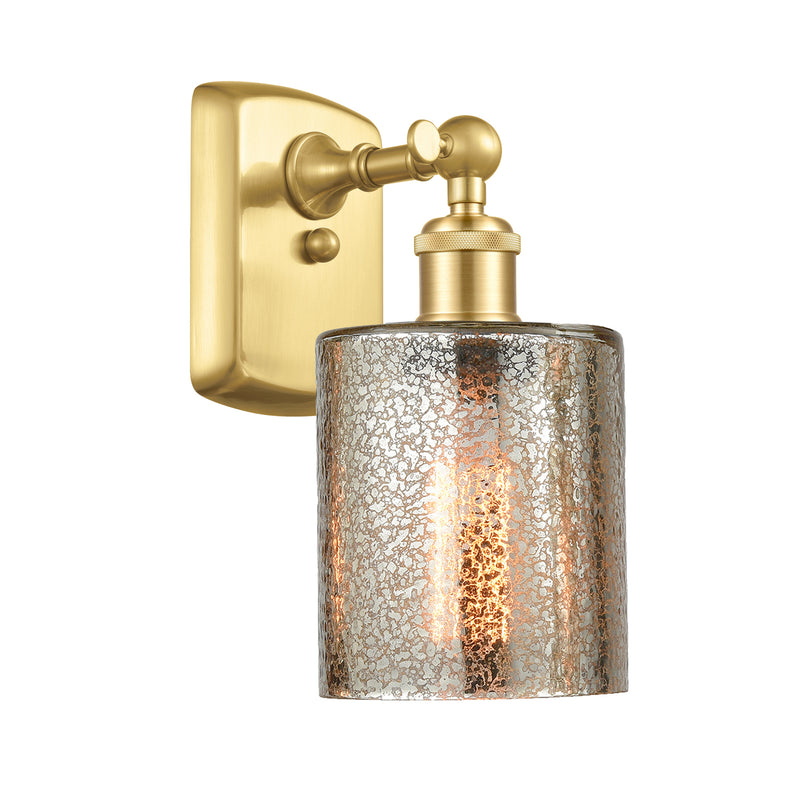 Cobbleskill Sconce shown in the Satin Gold finish with a Mercury shade