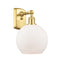 Athens Sconce shown in the Satin Gold finish with a Matte White shade