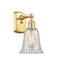 Hanover Sconce shown in the Satin Gold finish with a Mouchette shade