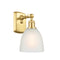 Castile Sconce shown in the Satin Gold finish with a White shade