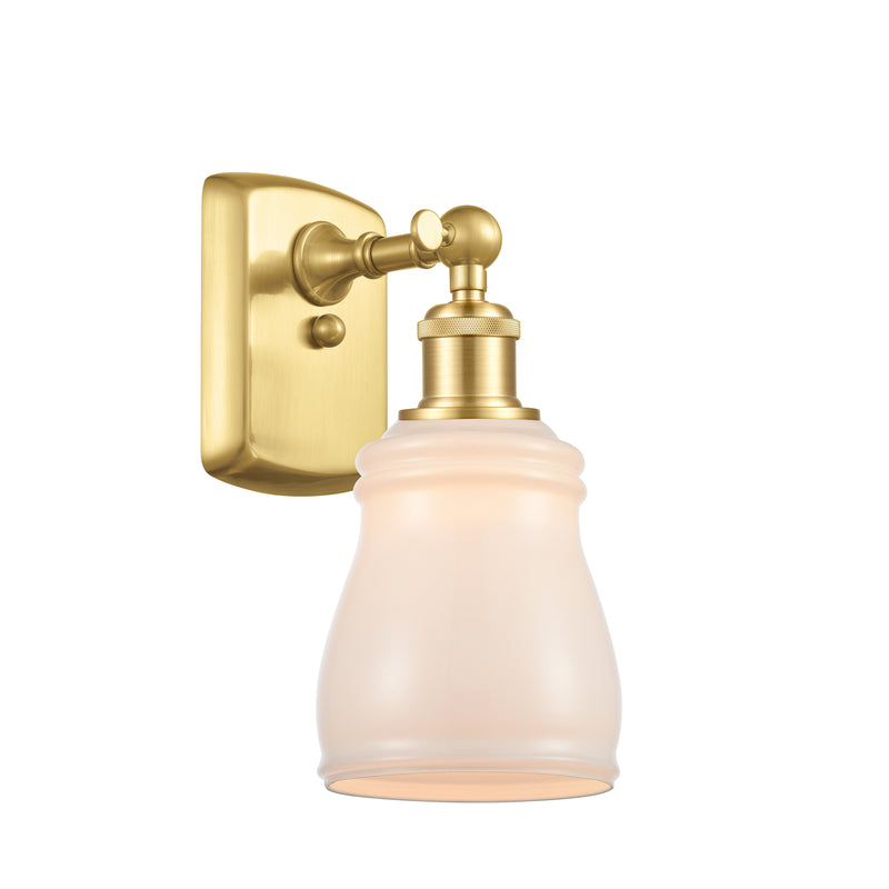 Ellery Sconce shown in the Satin Gold finish with a White shade