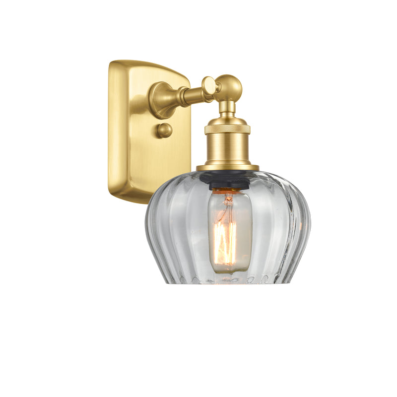 Fenton Sconce shown in the Satin Gold finish with a Clear shade