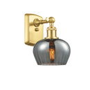 Fenton Sconce shown in the Satin Gold finish with a Plated Smoke shade