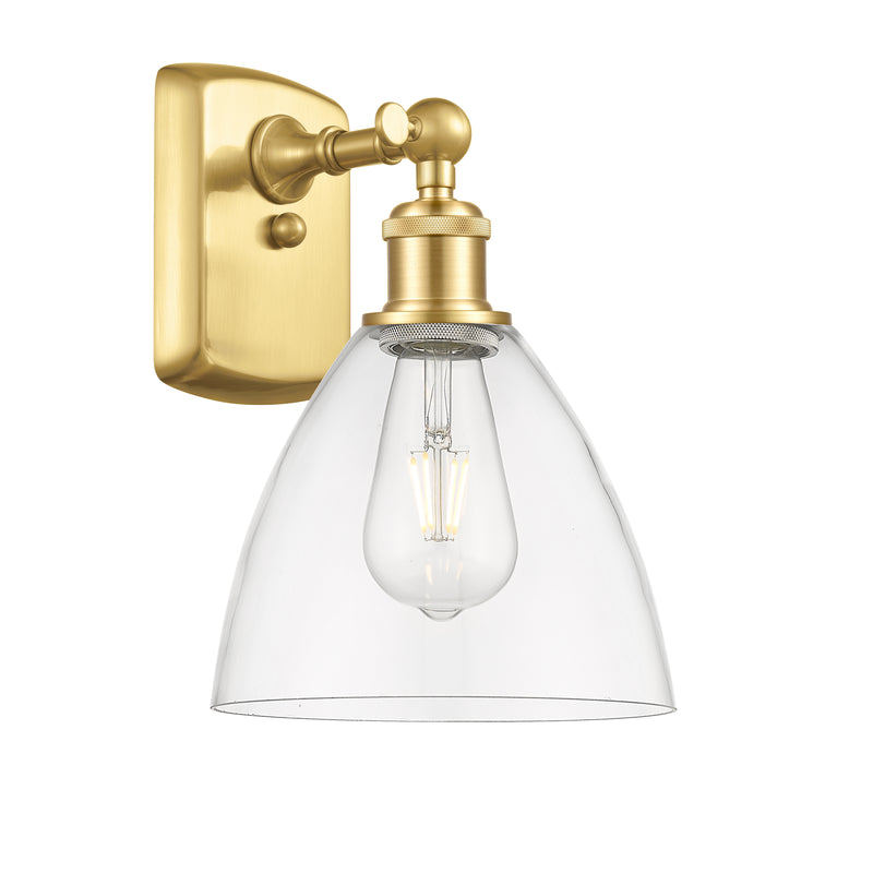 Ballston Dome Sconce shown in the Satin Gold finish with a Clear shade