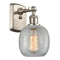 Belfast Sconce shown in the Brushed Satin Nickel finish with a Clear Crackle shade