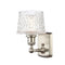 Niagra Sconce shown in the Brushed Satin Nickel finish with a Clear shade