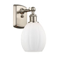 Eaton Sconce shown in the Brushed Satin Nickel finish with a Matte White shade