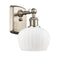 Fenton Sconce shown in the Brushed Satin Nickel finish with a Matte White shade