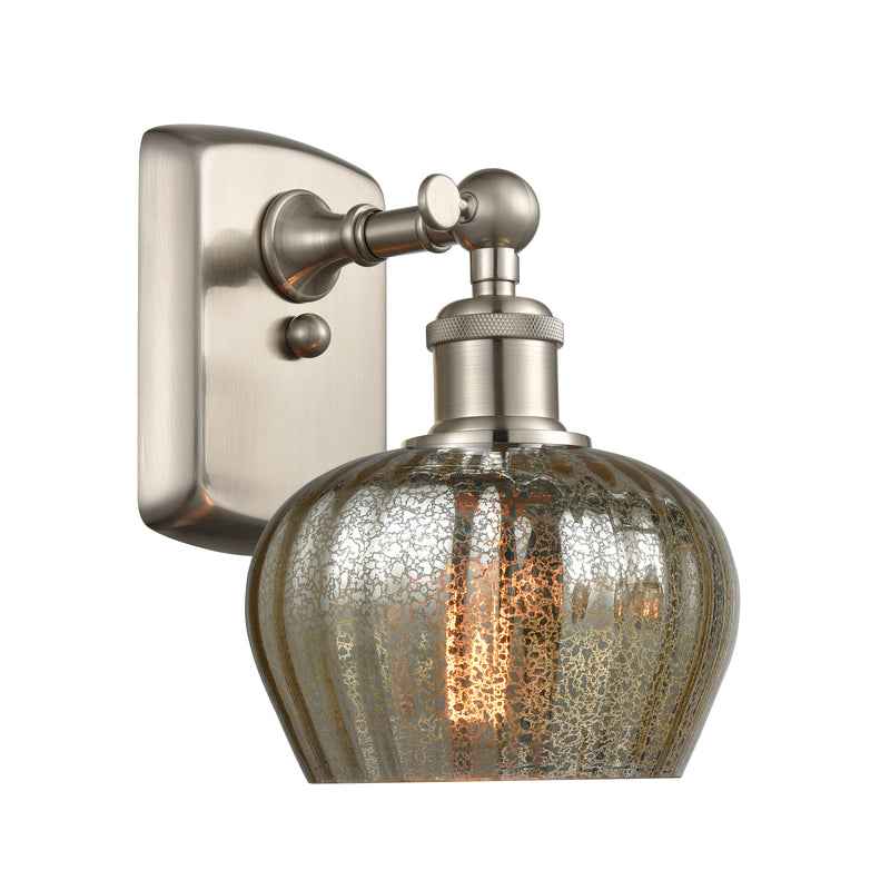 Fenton Sconce shown in the Brushed Satin Nickel finish with a Mercury shade