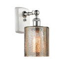 Cobbleskill Sconce shown in the White and Polished Chrome finish with a Mercury shade