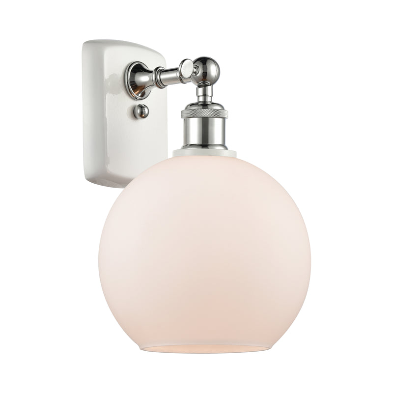 Athens Sconce shown in the White and Polished Chrome finish with a Matte White shade