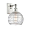 Deco Swirl Sconce shown in the White and Polished Chrome finish with a Clear shade