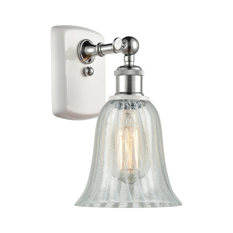 Hanover Sconce shown in the White and Polished Chrome finish with a Mouchette shade