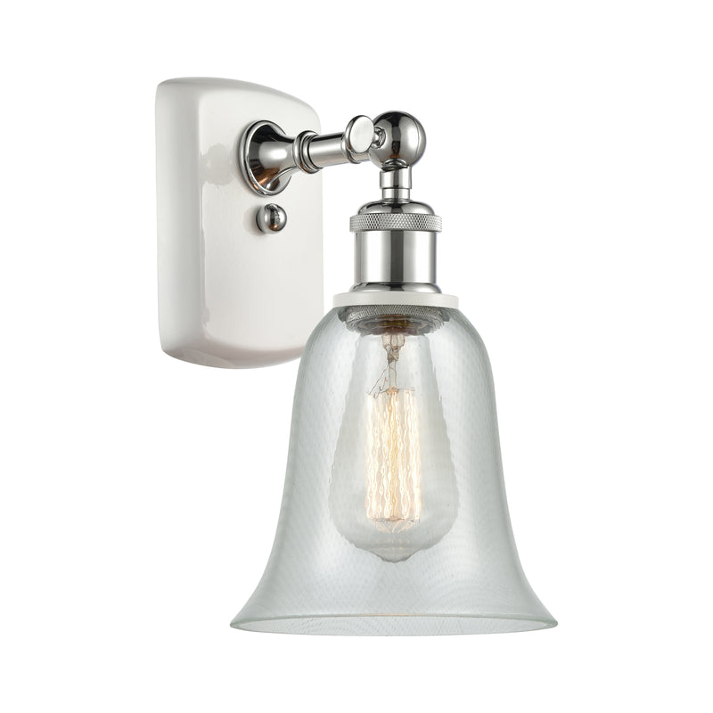 Hanover Sconce shown in the White and Polished Chrome finish with a Fishnet shade