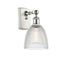 Castile Sconce shown in the White and Polished Chrome finish with a Clear shade