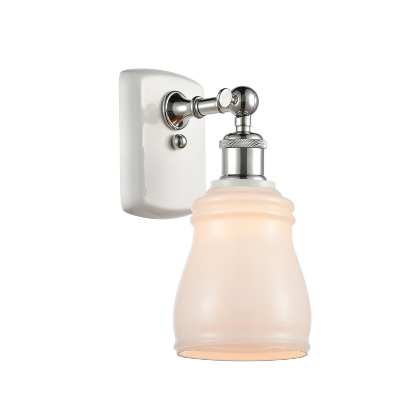 Ellery Sconce shown in the White and Polished Chrome finish with a White shade