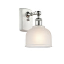 Dayton Sconce shown in the White and Polished Chrome finish with a White shade