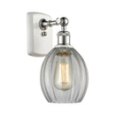 Eaton Sconce shown in the White and Polished Chrome finish with a Clear shade