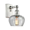 Fenton Sconce shown in the White and Polished Chrome finish with a Clear shade