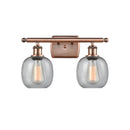 Belfast Bath Vanity Light shown in the Antique Copper finish with a Seedy shade