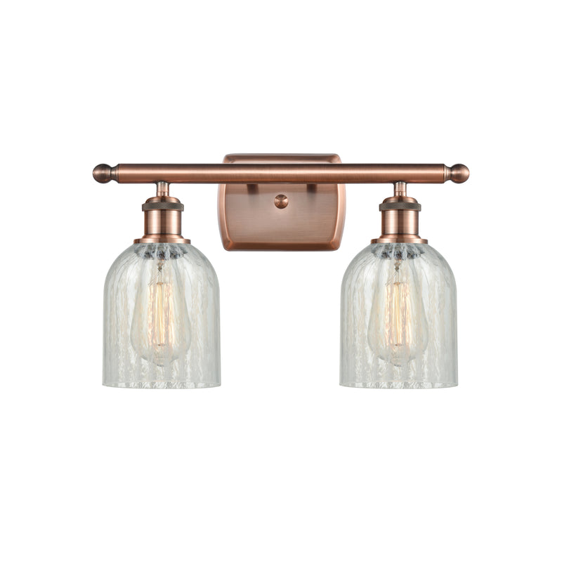 Caledonia Bath Vanity Light shown in the Antique Copper finish with a Mouchette shade