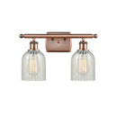 Caledonia Bath Vanity Light shown in the Antique Copper finish with a Mouchette shade