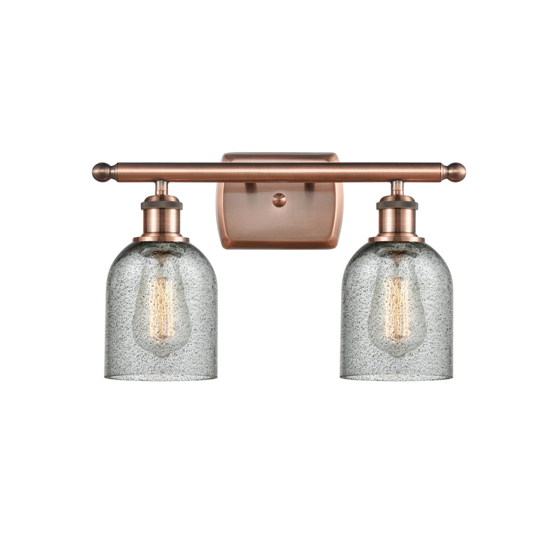 Caledonia Bath Vanity Light shown in the Antique Copper finish with a Charcoal shade