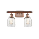 Caledonia Bath Vanity Light shown in the Antique Copper finish with a Mica shade