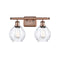 Waverly Bath Vanity Light shown in the Antique Copper finish with a Clear shade