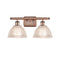 Arietta Bath Vanity Light shown in the Antique Copper finish with a Clear shade