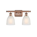 Brookfield Bath Vanity Light shown in the Antique Copper finish with a White shade