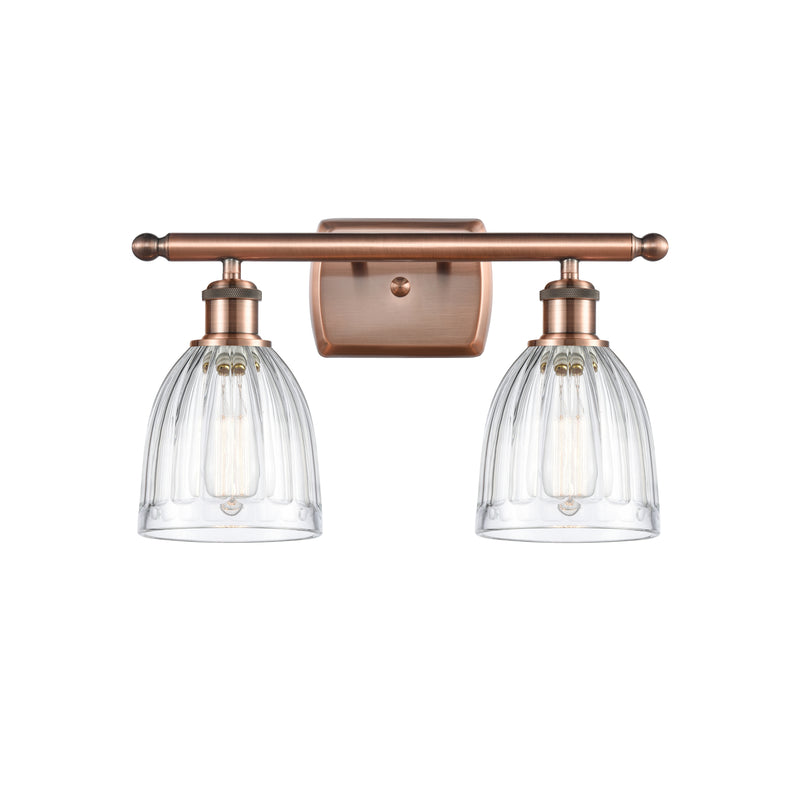 Brookfield Bath Vanity Light shown in the Antique Copper finish with a Clear shade