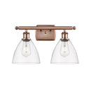 Ballston Dome Bath Vanity Light shown in the Antique Copper finish with a Clear shade