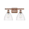 Ballston Dome Bath Vanity Light shown in the Antique Copper finish with a Clear shade