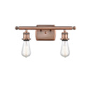 Bare Bulb Bath Vanity Light shown in the Antique Copper finish