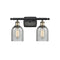 Caledonia Bath Vanity Light shown in the Black Antique Brass finish with a Charcoal shade