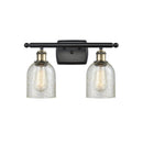 Caledonia Bath Vanity Light shown in the Black Antique Brass finish with a Mica shade