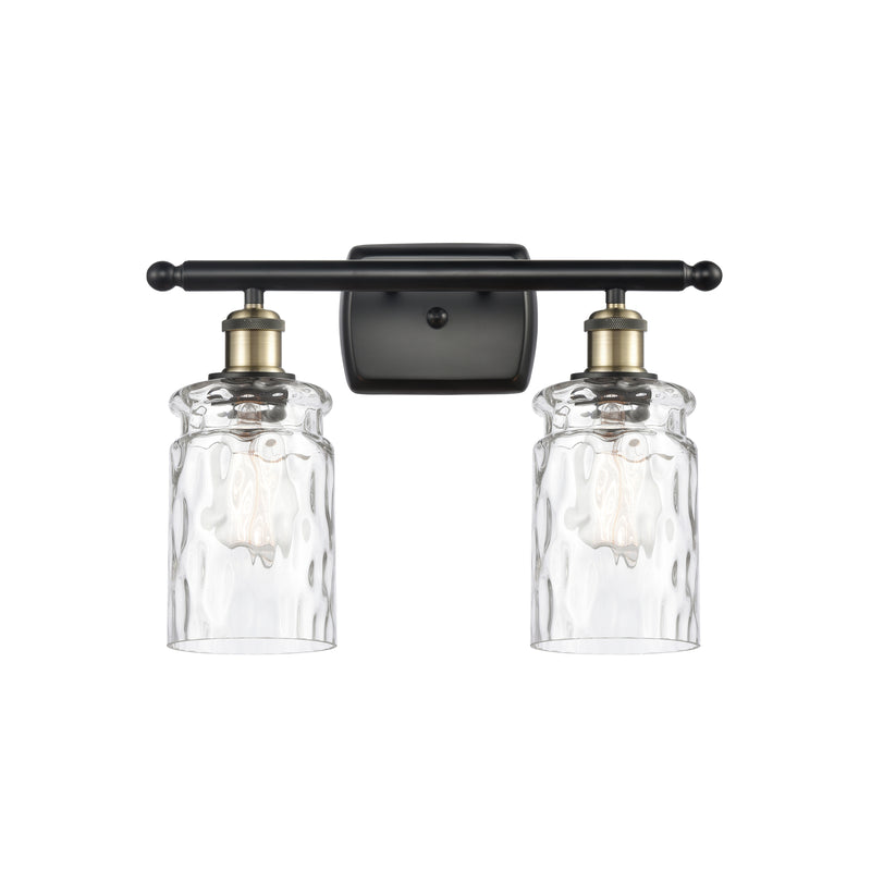 Candor Bath Vanity Light shown in the Black Antique Brass finish with a Clear Waterglass shade