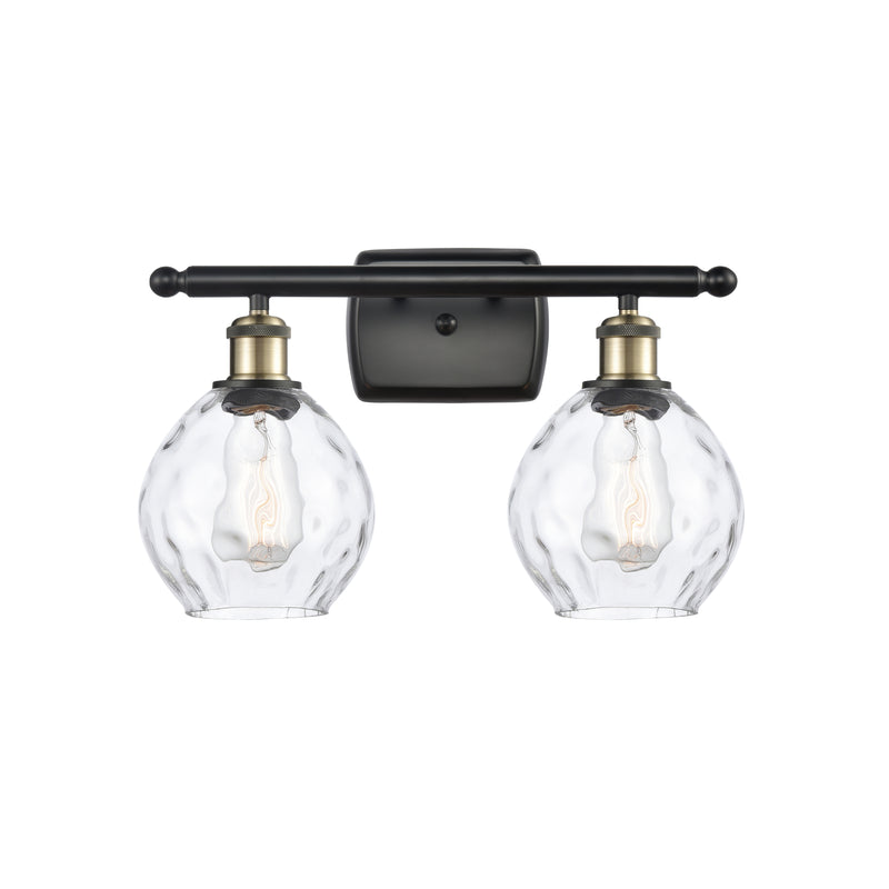 Waverly Bath Vanity Light shown in the Black Antique Brass finish with a Clear shade