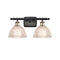 Arietta Bath Vanity Light shown in the Black Antique Brass finish with a Clear shade