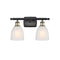 Brookfield Bath Vanity Light shown in the Black Antique Brass finish with a White shade