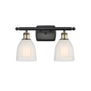 Brookfield Bath Vanity Light shown in the Black Antique Brass finish with a White shade