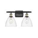 Ballston Dome Bath Vanity Light shown in the Black Antique Brass finish with a Clear shade