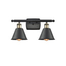 Smithfield Bath Vanity Light shown in the Black Antique Brass finish with a Matte Black shade