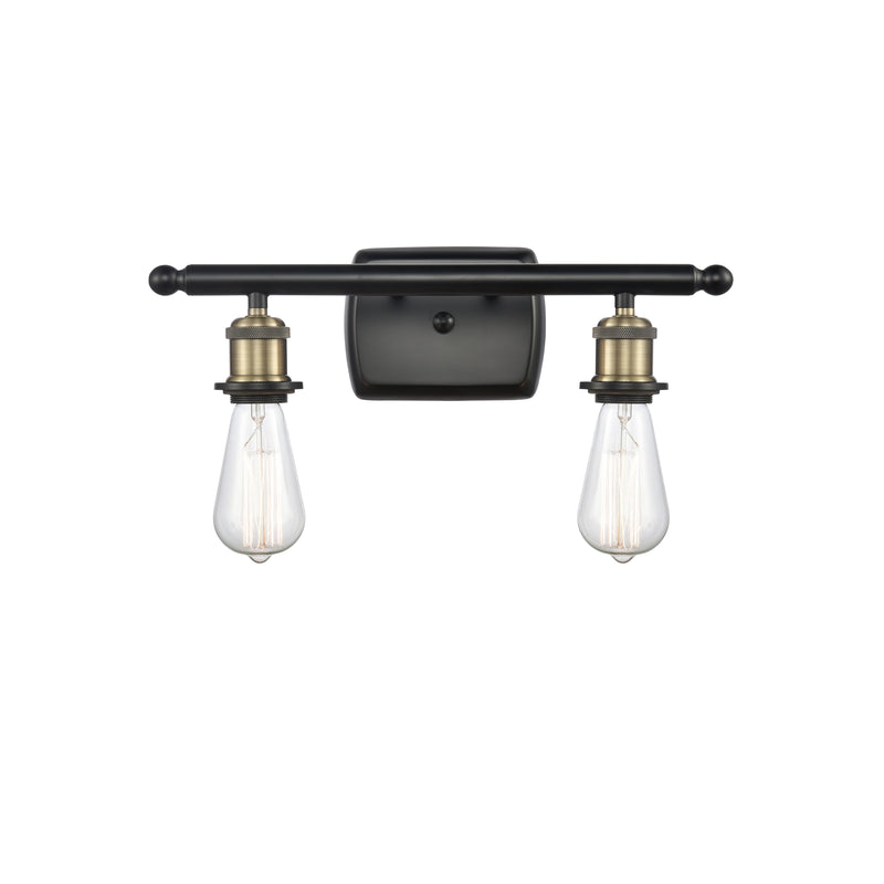 Bare Bulb Bath Vanity Light shown in the Black Antique Brass finish