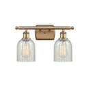 Caledonia Bath Vanity Light shown in the Brushed Brass finish with a Mouchette shade