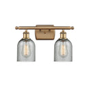 Caledonia Bath Vanity Light shown in the Brushed Brass finish with a Charcoal shade