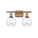 Waverly Bath Vanity Light shown in the Brushed Brass finish with a Clear shade